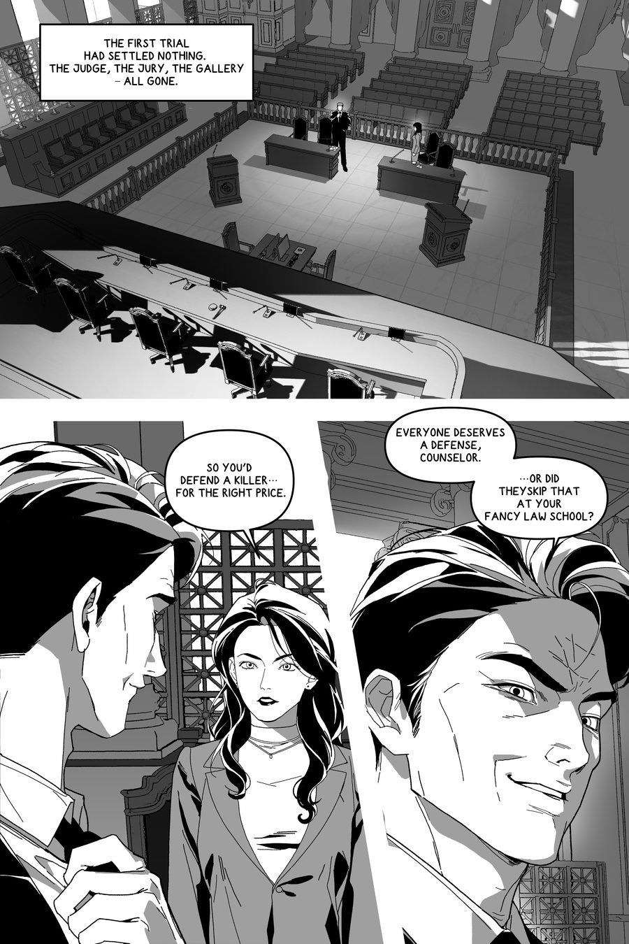 Choi Hwain's finished three-panel page